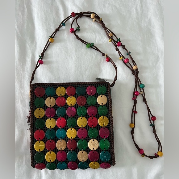 NWOT Summer crossover mini bag. 16x16 cm. Hand made by artisans. Lightweight Fun - Picture 3 of 10